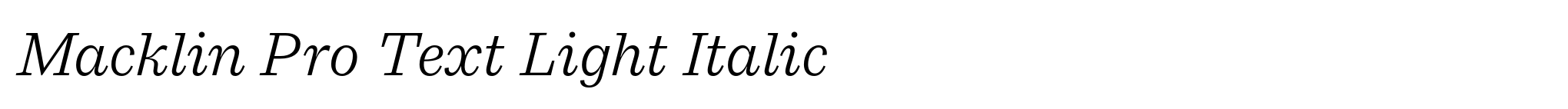 Macklin Pro Text Light Italic image